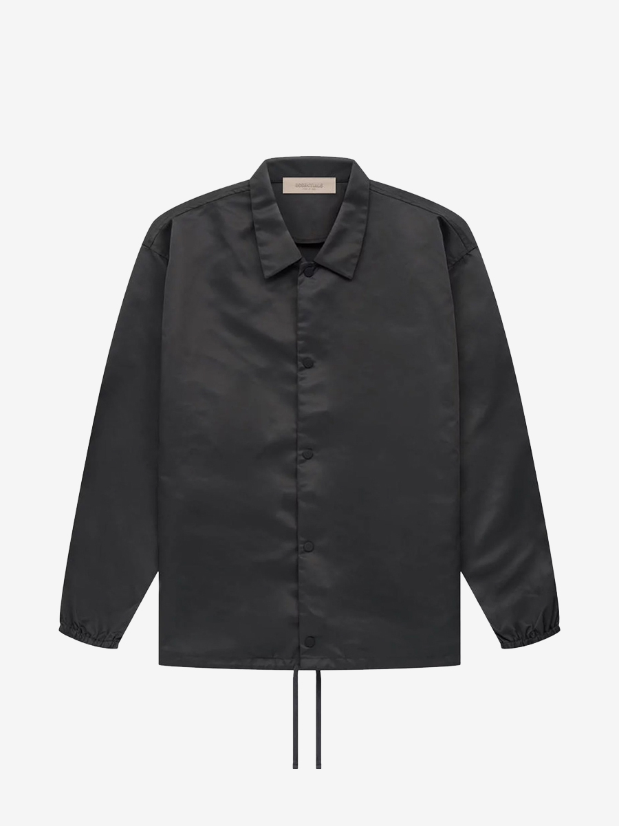 fear of god essentials coaches jacket 'iron' black